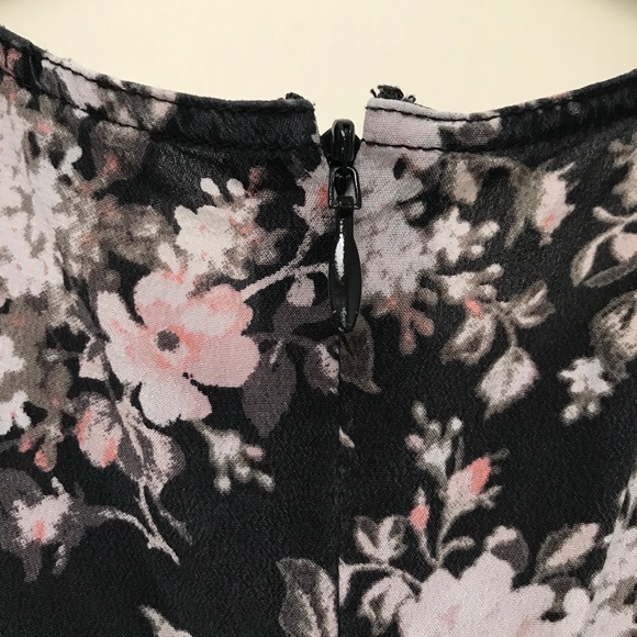 Club Monaco Silk Amelda Black Floral Print Dress - Picture 8 of 8